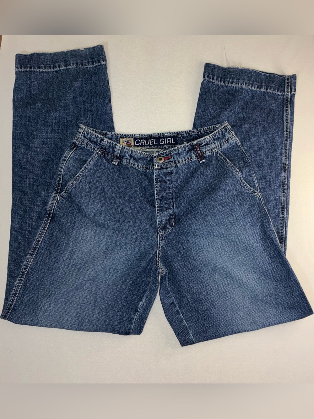 Cruel Girl Women's High Rise Dark Blue Denim Jeans vintage